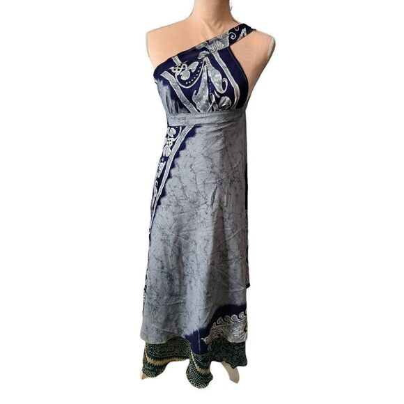 Silk Indian Sari Magic Wrap Dress - Picture 1 of 8